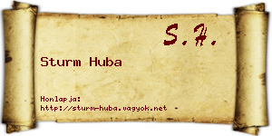 Sturm Huba névjegykártya